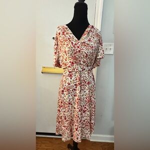Mikarose Pink Floral Midi Dress